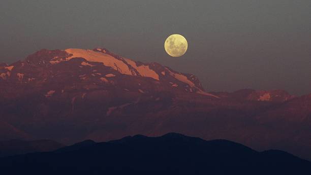 istock Full Moon rising at Mount Andes in Santiago Chile 638123606
