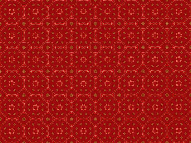 Abstract red and gold colors chinese style pattern background stock photo