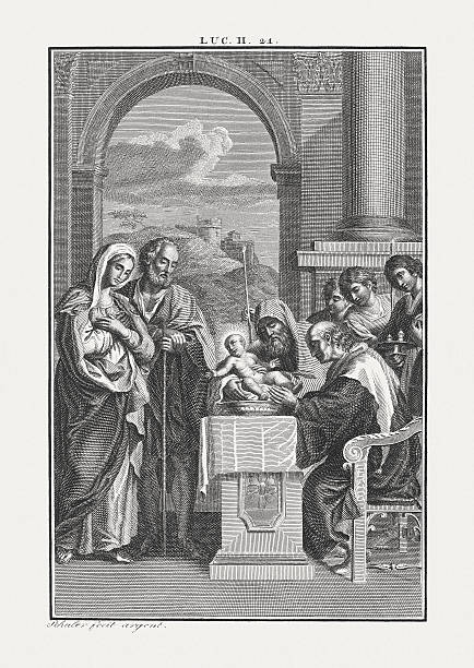 istock The Circumcision of Christ (Luke 2), copper engraving, published c.1850 638128996