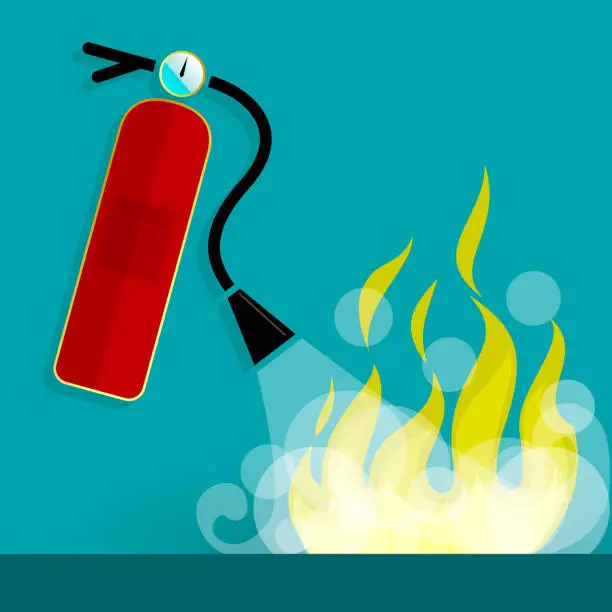 Vector illustration of fire and safety