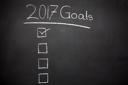 Goals 2017 year on blackboard