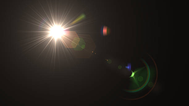 istock abstract of lighting  , digital lens flare in dark background 638136384