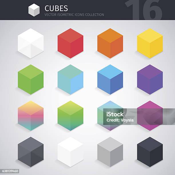 Ilustración de Colección De Cubos Isométricos y más Vectores Libres de Derechos de Cubo - Forma geométrica - Cubo - Forma geométrica, Proyección isométrica, Tridimensional