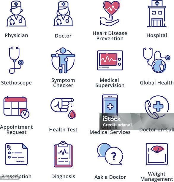 Medical Health Care Icons Set 1 Outline Series Stock Illustration - Download Image Now - Doctor, Healthcare And Medicine, Icon Symbol