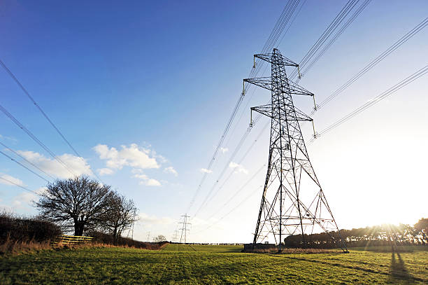 istock Electric Pylons-Stock Photo 638143194