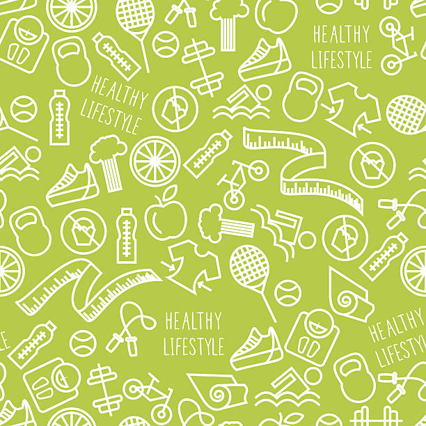 Healthy lifestyle Vector illustration of the healthy lifestyle. gym backgrounds stock illustrations