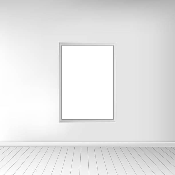 istock spacious empty white room with  picture on the wall. Monochrome 638146726
