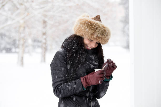 istock Winter woman drinking hot tea 638153882