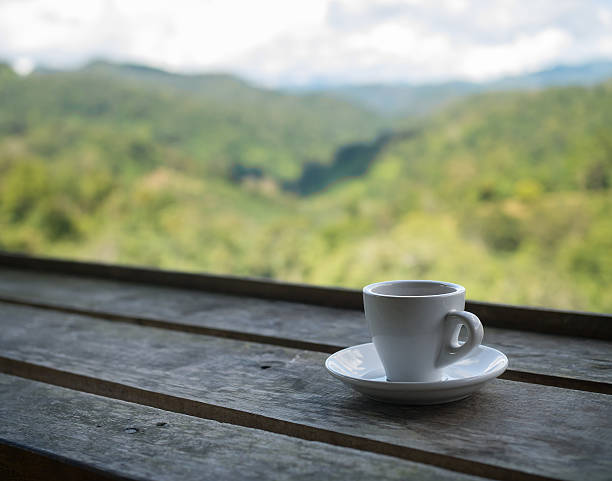 istock Cup of tea on wooden bar. 638154170