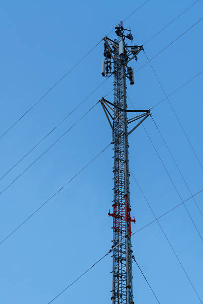 istock Telecommunication Cell Phone Antenna Tower with Blue Sky 638157738