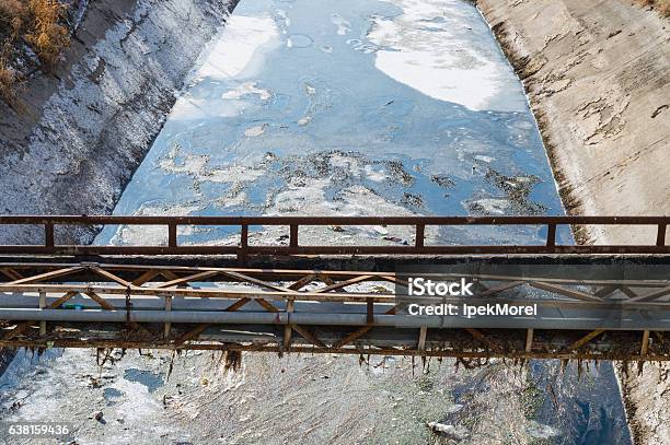 View Of Wastewater Pollution And Garbage In A Canal Stock Photo - Download Image Now