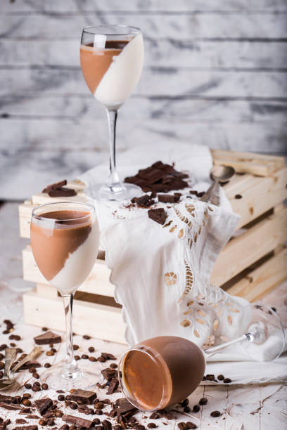istock Chocolate and vanilla panna cotta 638165010