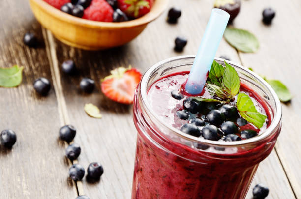 istock Blueberry and strawberry healthy smoothie 638166030