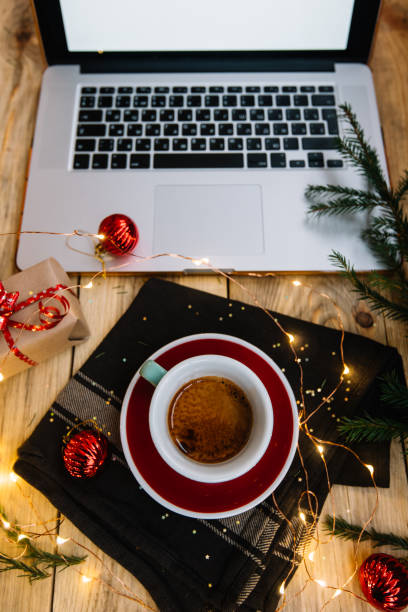 istock Delicious morning coffee and laptop 638167200