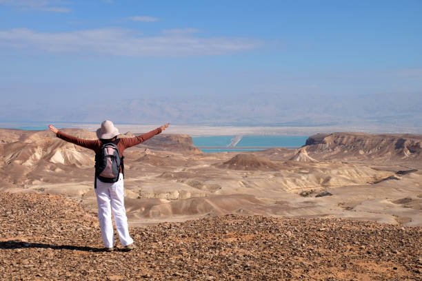 istock Mountain trekking in Judea Desert. 638167558