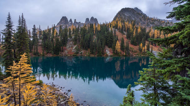 istock Forest lake among the rocky mountains 638168596