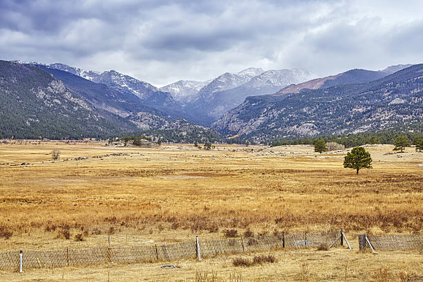 istock Snowy clouds over Rocky Mountains, Colorado, USA 638170540