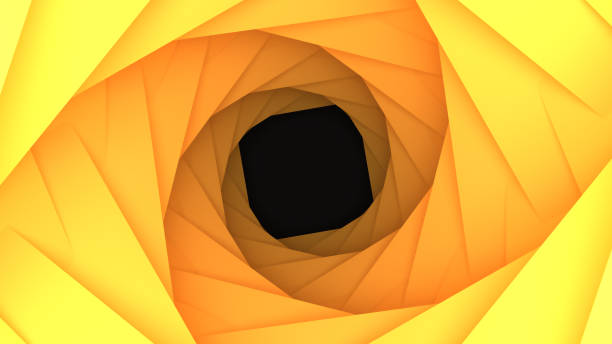 istock Yellow Rotary Low Poly Geometric Swirl Background 638171300