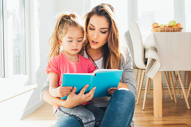 istock Mother and daughter reading a book 638181572