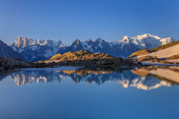 Lac Blanc, Graian Alps, France stock photo