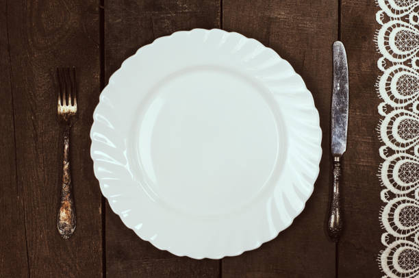 istock white plate with cutlery on a wooden surface 638185080