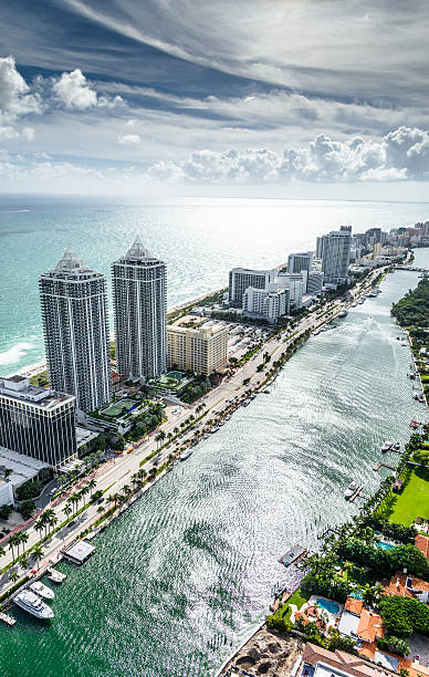 Fort Lauderdale strip aerial view Fort Lauderdale aerial view hollywood florida stock pictures, royalty-free photos & images