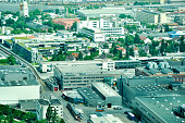 Aerial view of BMW buildings