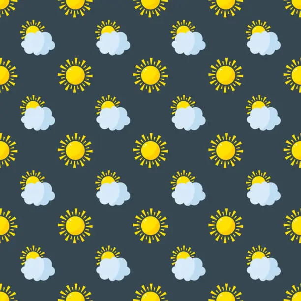 Vector illustration of Seamless pattern weather vector.