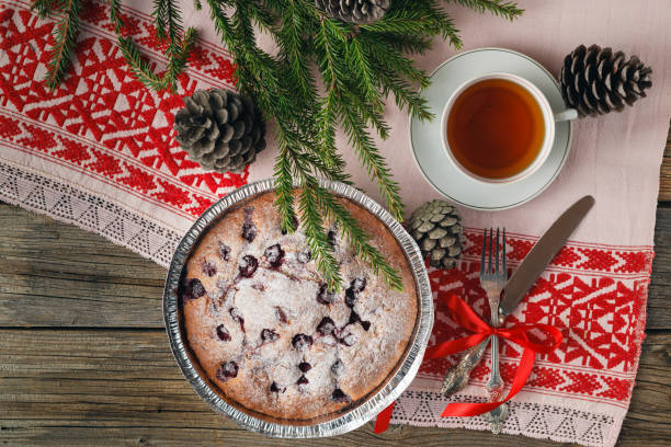 istock Homemade chocolate cake with cherries and fresh berries on the 638190894