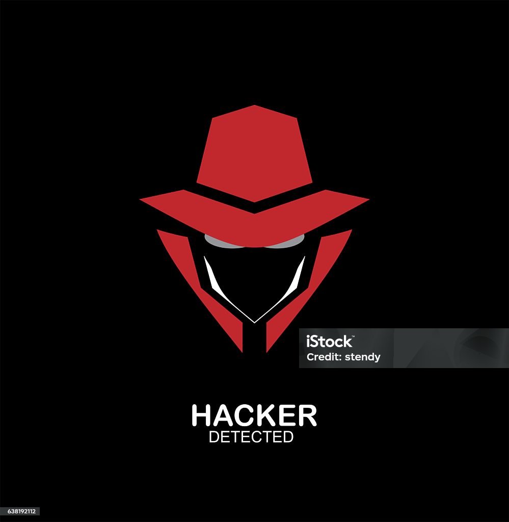 spy agent, secret agent, hacker. Secret service agent icon. Incognito. undercover.  Mysterious man on dark black background.  Icon Symbol stock vector