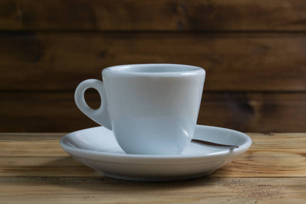 istock Cup of espresso coffee on wooden background 638193652
