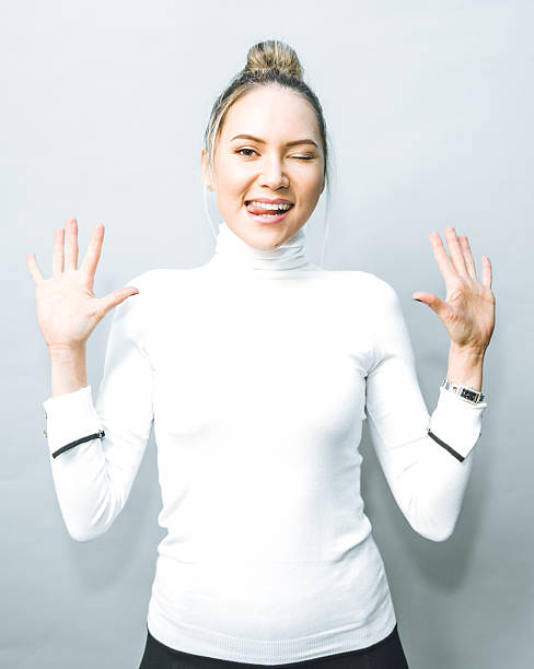 istock Attractive young businesswoman make grimace 638195132