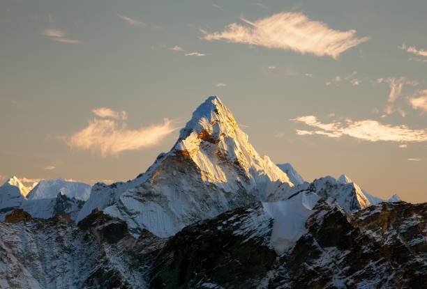istock Evening panoramic view of mount Ama Dablam 638195862