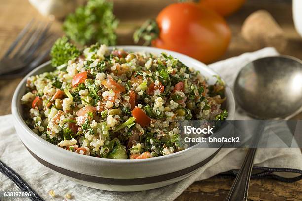 Healthy Organic Quinoa Tabouli Salad Stock Photo - Download Image Now - Quinoa, Salad, Tabbouleh