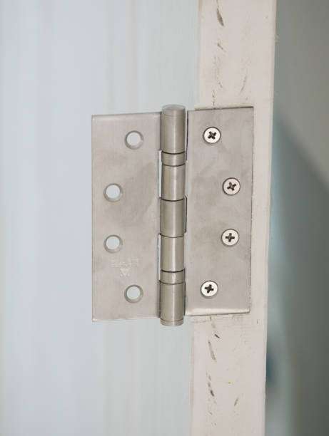 istock stainless door hinges on a door 638198050