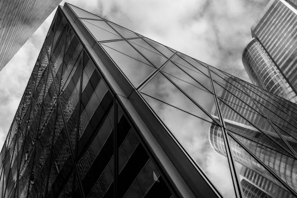 istock Office buildings stretch up to the sky with B&W color 638200614