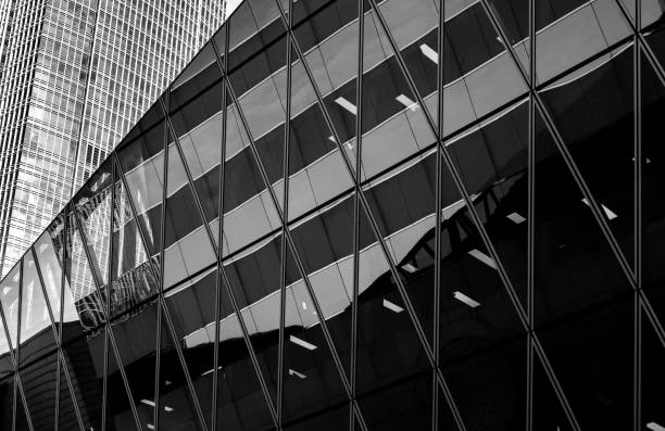 istock Office buildings stretch up to the sky with B&W color 638201036