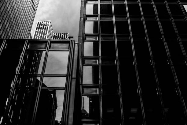 istock Office buildings stretch up to the sky with B&W color 638201780