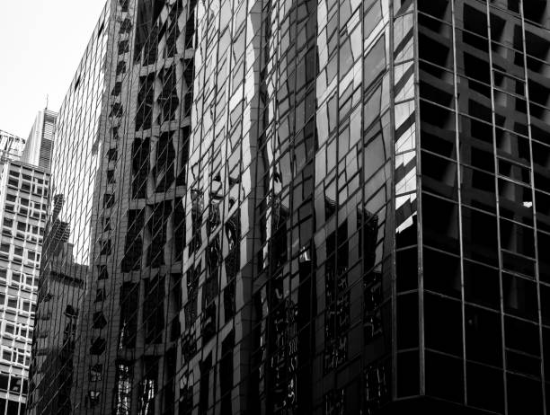 istock Office buildings stretch up to the sky with B&W color 638202164