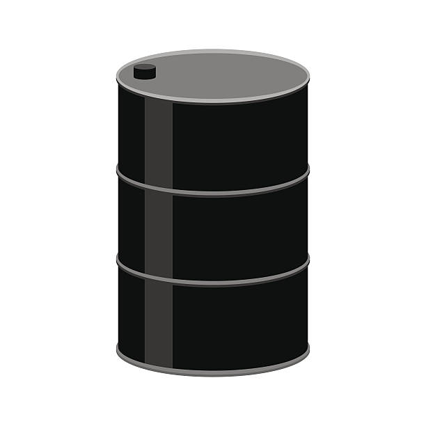 istock Barrel oil isolated. Black fuel container on white background. i 638204712