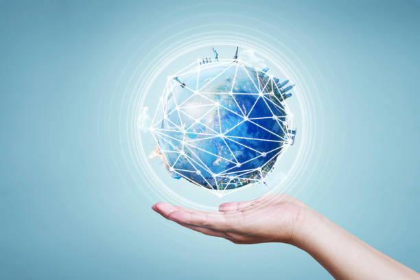 istock Businessman holding planet Earth in palm 638206870