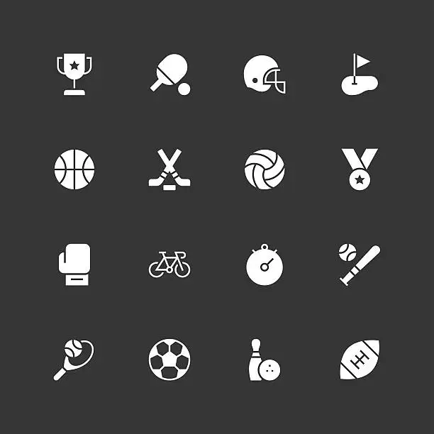 Vector illustration of Sport Icons - Unique - White