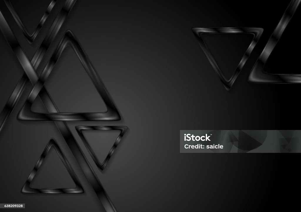 Triangle Background Tech Black Tech Glossy Triangles Background Stock Illustration - Download ...