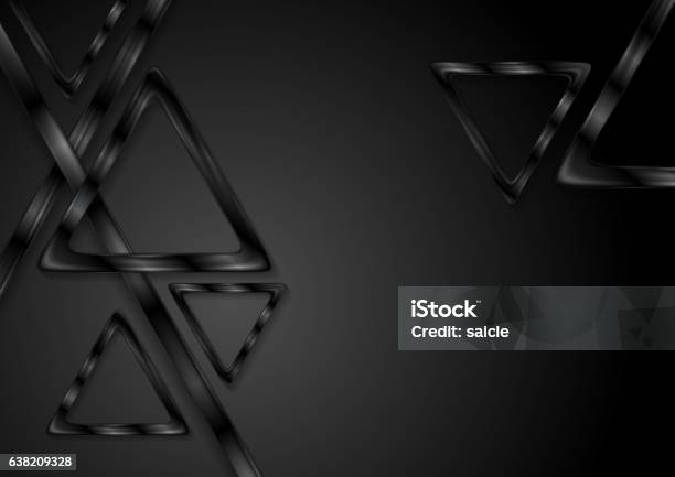 Triangle Background Tech Black Tech Glossy Triangles Background Stock Illustration - Download ...