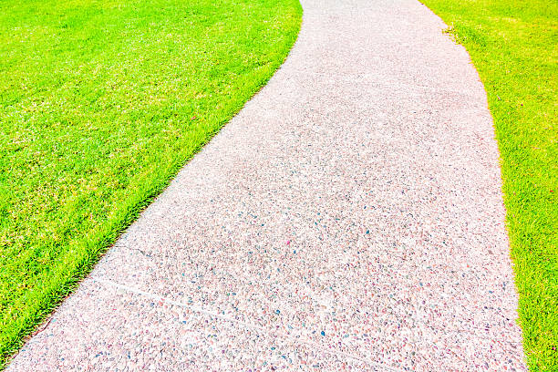 istock Stone path way around beautiful garden 638212982