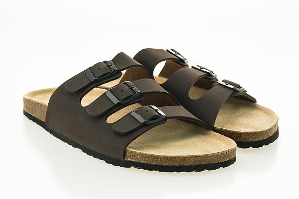 istock Men leather sandal and flip flop shoes 638213122