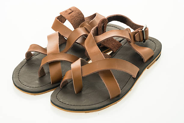 istock Men leather sandal and flip flop shoes 638213356