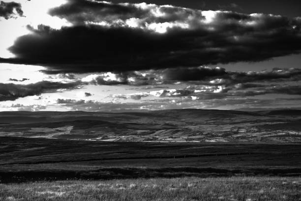 scenic view from pendle hill, north - pendle imagens e fotografias de stock