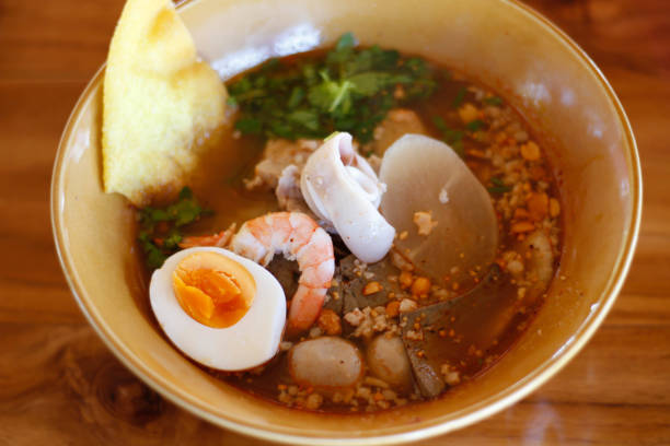istock Tomyum noodle with shrimp and egg 638216366