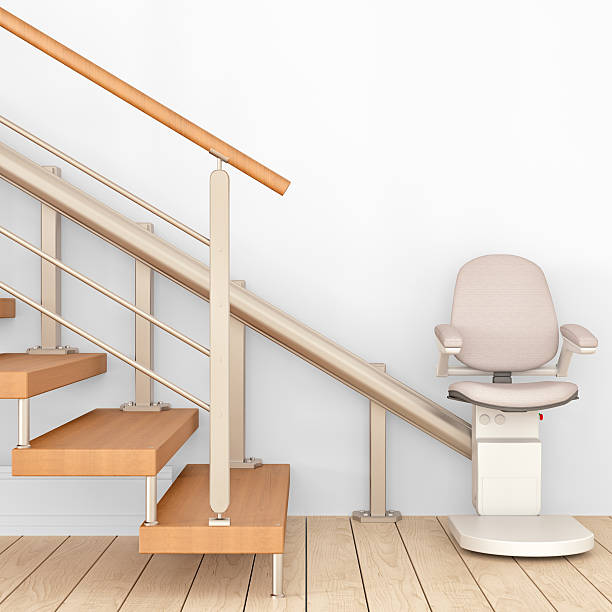 Two-story climbing ladder on the floor